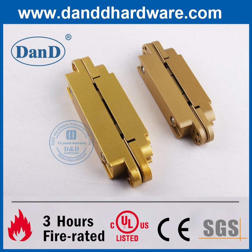 Goldene gemalte Zinklegierung 3D-Einstellung unsichtbarer Hing für schwere Tür-DDCH008-G120