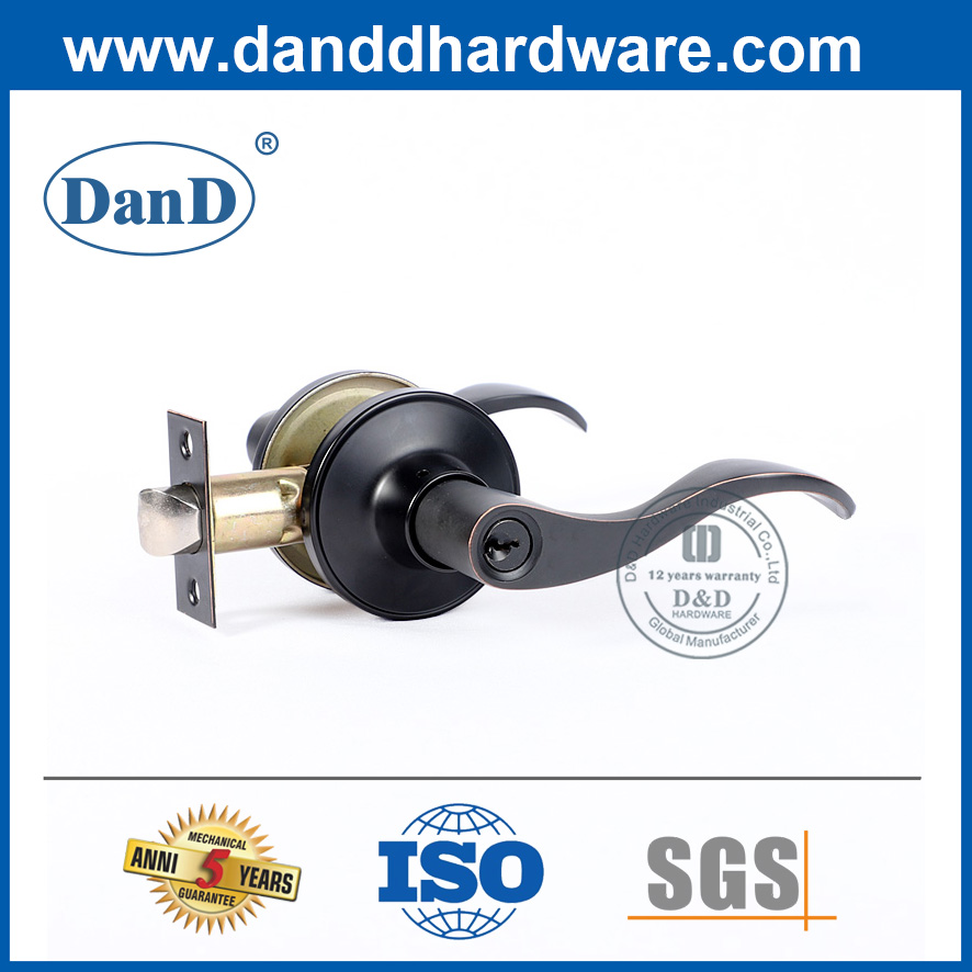 Schwarzer Zinklegierungseintragshebel-Lockset für externe Tür-DDLK086