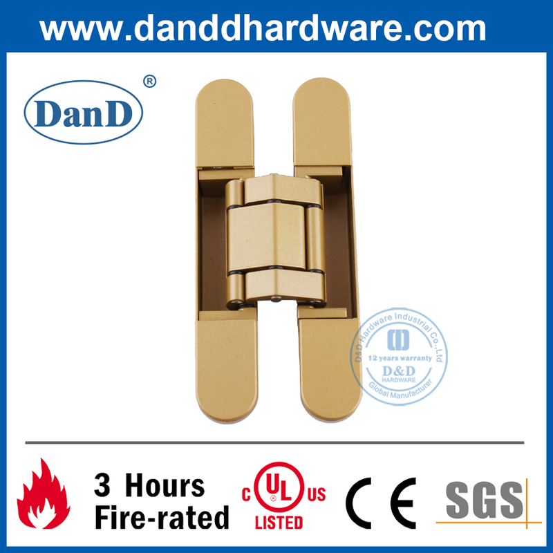 Goldene versteckte Tür der Zink-Legierung 3D für hölzerne Tür-DDCH008-G80