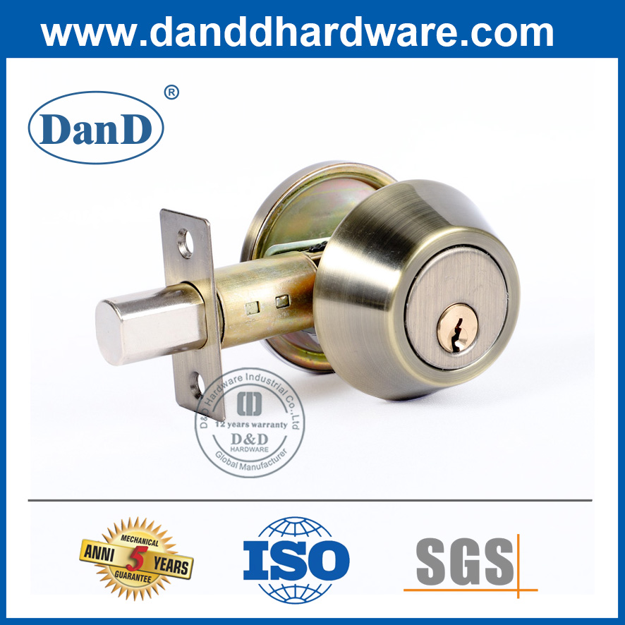 Zinklegierung Satin Runder Daumen Turn Deadbolt Lockset-DDLK024