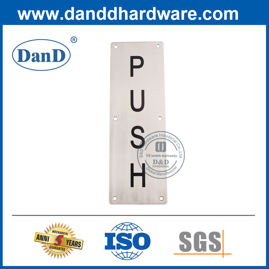 Edelstahl-Wand-montierter quadratischer Typ Push-Platte-DDSP004